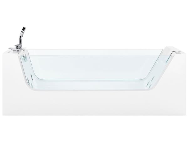 Bubbelbadkar Vit fristående Akryl Badkar med strålar Glaspaneler 170 x 80 cm