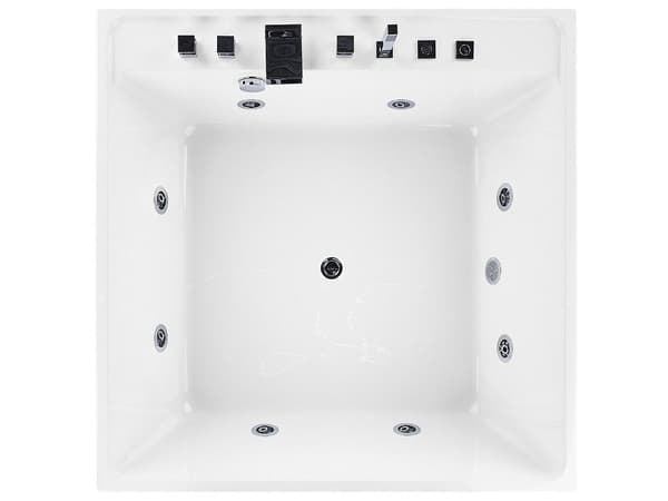 Bubbelbad Vit akryl 130 x 130 cm hydromassagebadkar Bubbelpool 2-sits