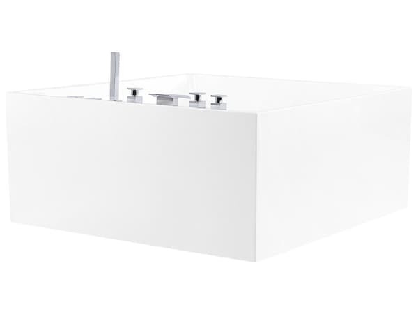 Bubbelbad Vit akryl 130 x 130 cm hydromassagebadkar Bubbelpool 2-sits