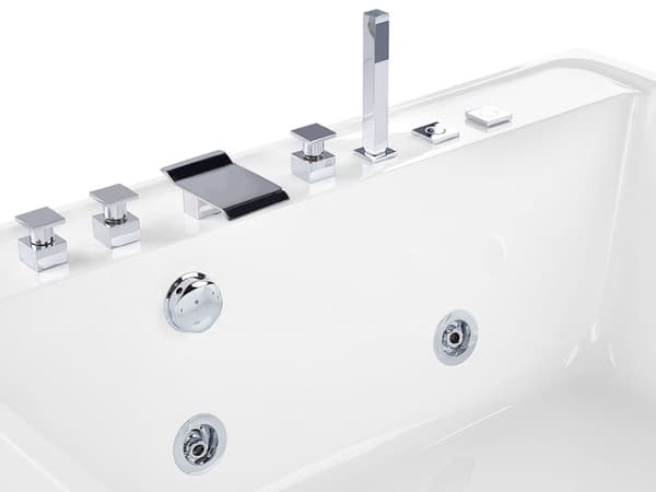 Bubbelbad Vit akryl 130 x 130 cm hydromassagebadkar Bubbelpool 2-sits