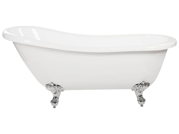 Badkar Vit Sanitetskryl 150 cm Blank Klassiskt Oval Fristående