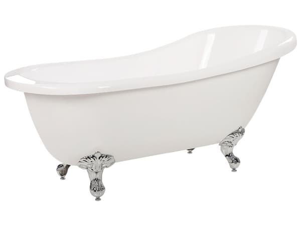 Badkar Vit Sanitetskryl 150 cm Blank Klassiskt Oval Fristående