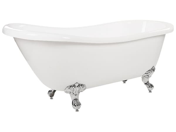 Badkar Vit Sanitetskryl 150 cm Blank Klassiskt Oval Fristående