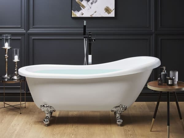 Badkar Vit Sanitetskryl 150 cm Blank Klassiskt Oval Fristående