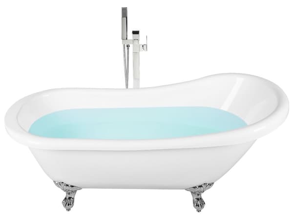 Badkar Vit Sanitetskryl 150 cm Blank Klassiskt Oval Fristående