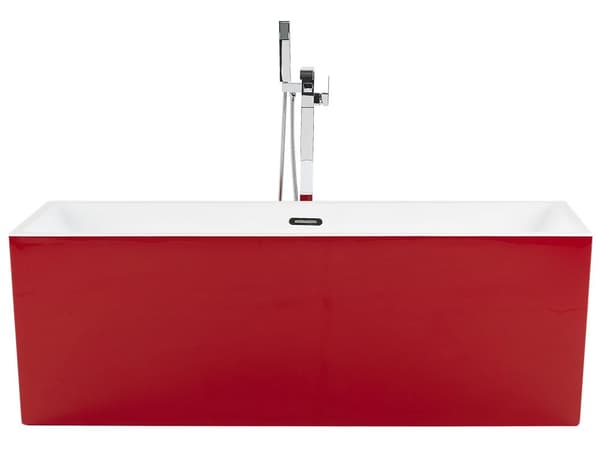 Fristående Badkar Röd Sanitär Akryl Enkel 170 x 76 cm Rektangulär Modern Stil