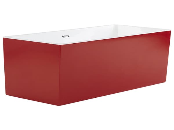 Fristående Badkar Röd Sanitär Akryl Enkel 170 x 76 cm Rektangulär Modern Stil