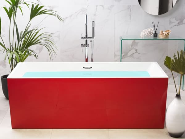 Fristående Badkar Röd Sanitär Akryl Enkel 170 x 76 cm Rektangulär Modern Stil