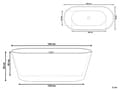 Miniatyrbild 3 av 10: Fristående Badkar Svart Sanitär Akryl Enkel 160 x 80 cm Oval Form Bräddsystem Modern Design