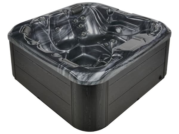 Ulkoporeallas harmaa 200 x 200 x 88 cm akryylinen 31 suihkua LED-valo alumiininen