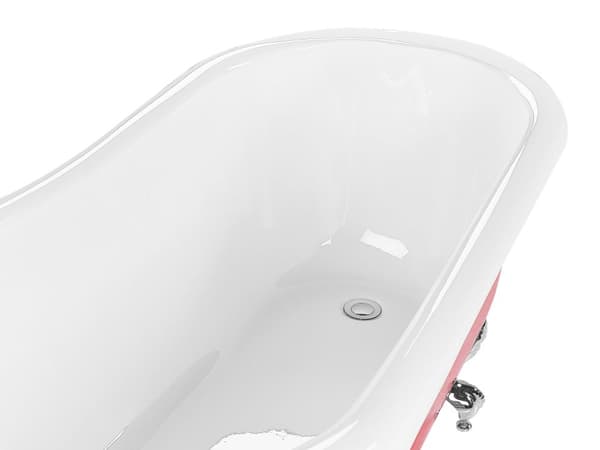 Badkar Röd Sanitetskryl 170 cm Blank Klassiskt Oval Fristående