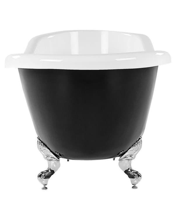 Badkar Svart Sanitetskryl 170 cm Blank Klassiskt Oval Fristående