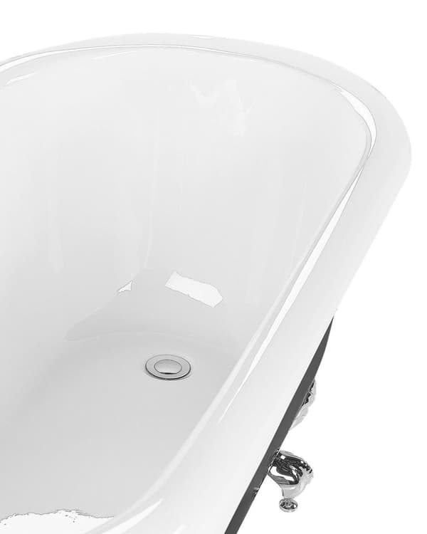 Badkar Svart Sanitetskryl 170 cm Blank Klassiskt Oval Fristående