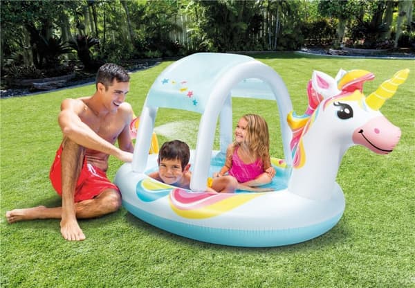 Unicorn Enhörning Barnpool Spraypool Intex