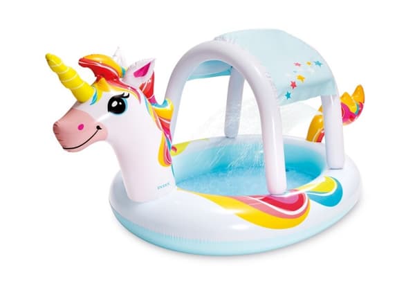 Unicorn Enhörning Barnpool Spraypool Intex