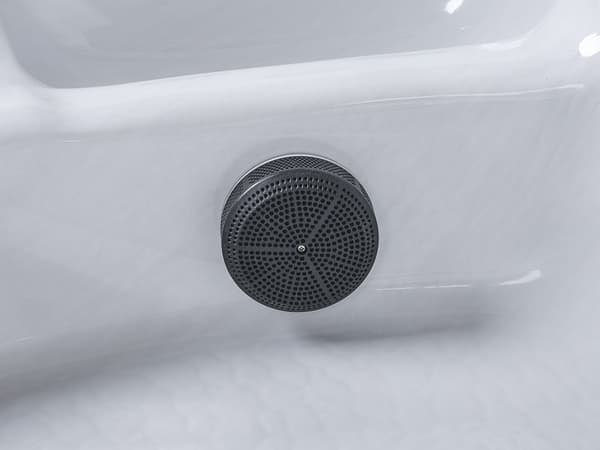 Spabad Vit Akryl 180 x 215 cm 4 platser 19 hydromassagestrålar Träeffekt Aluminium med LED-ljus