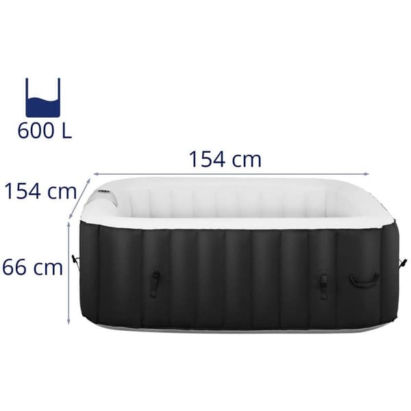 Uniprodo Uppblåsbart spa - 600 L - 4 personer - 100 luftdysor