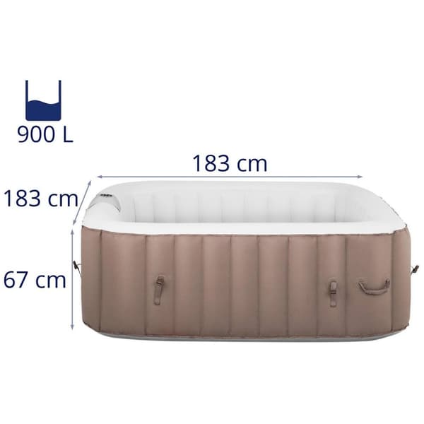 Uniprodo Uppblåsbart spa - 900 L - 6 personer - 130 luftdysor - Beige/vit