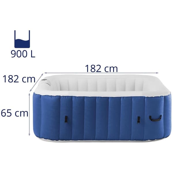 Uniprodo Uppblåsbart spa - 900 L - 6 personer - 130 luftdysor - Mörkblå/vit