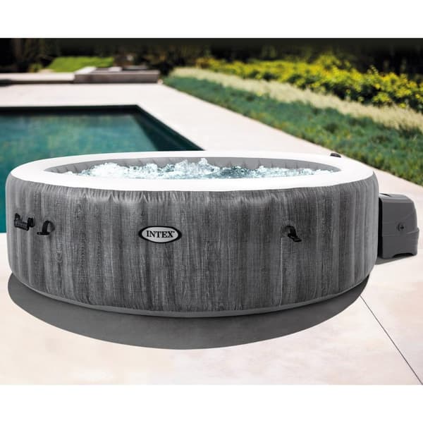 Intex - Greywood Deluxe - Jacuzzi - 216 x 71 cm - Grå - Inklusive underhållspaket och mugghållare