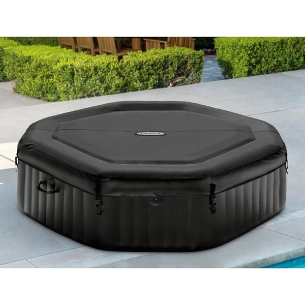 Jacuzzi - Intex - Jet & Bubble Deluxe - 218 x 71 cm - Sort - Inklusiv tilbehør
