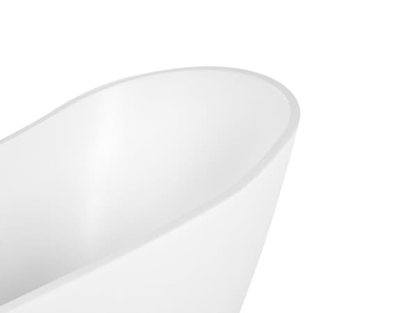 Badkar Vit Akryl 170 x 75 cm Ovalt Bräddavloppssystem Matt Finish Fristående Modern