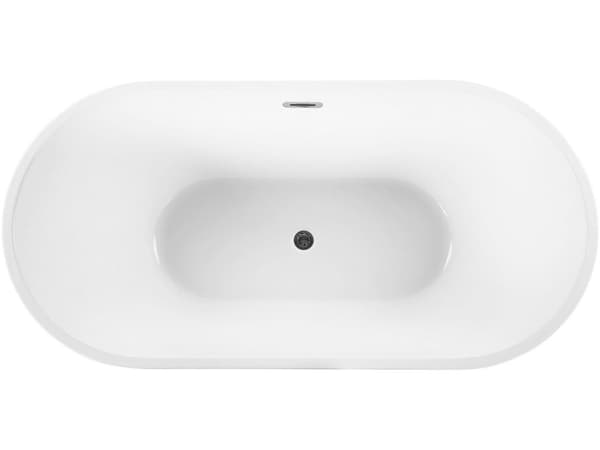 Fristående Badkar Svart Sanitär Akryl Enkel 170 cm Oval Form Bräddsystem Modern Design