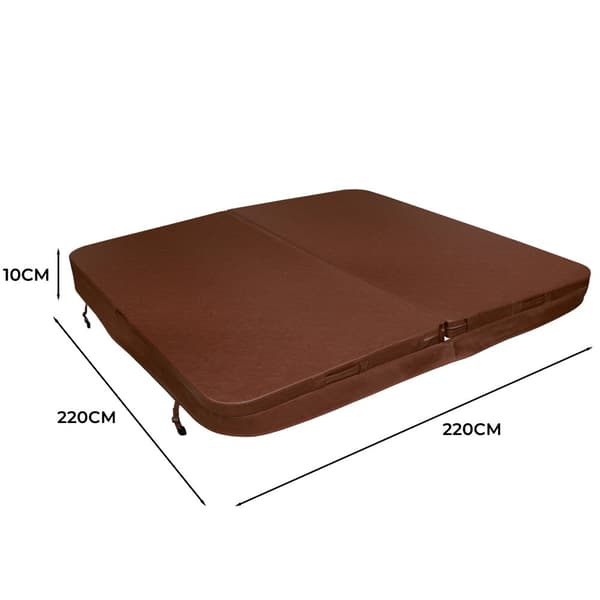Hot Tub Cover Thermal Jacuzzi Square Hard Protection Weather Resistant PVC Leather Insulating EPS Foam UV, Mold and Fire Resistant Lockable 6 Handles