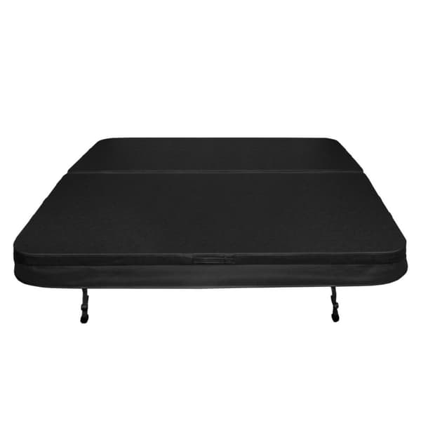 Hot Tub Cover Thermal Jacuzzi Square Hard Protection Weather Resistant PVC Leather Insulating EPS Foam UV, Mold and Fire Resistant Lockable 6 Handles