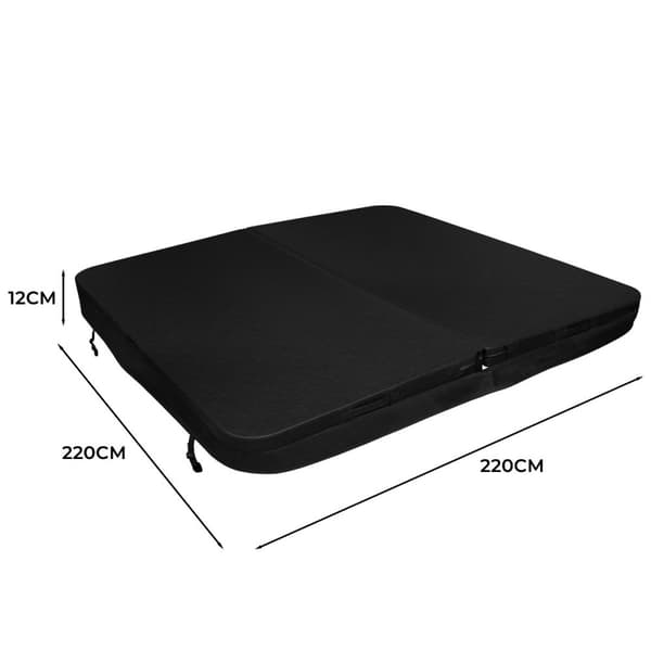 Hot Tub Cover Thermal Jacuzzi Square Hard Protection Weather Resistant PVC Leather Insulating EPS Foam UV, Mold and Fire Resistant Lockable 6 Handles