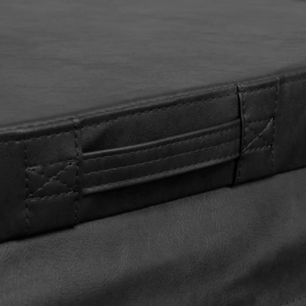 Hot Tub Cover Thermal Jacuzzi Square Hard Protection Weather Resistant PVC Leather Insulating EPS Foam UV, Mold and Fire Resistant Lockable 6 Handles