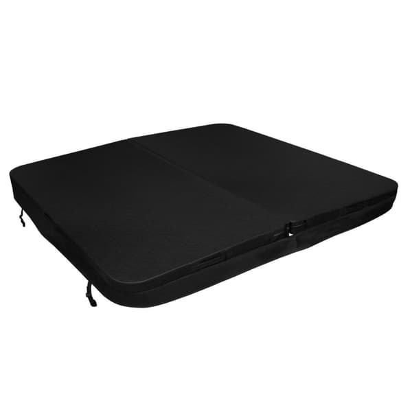Hot Tub Cover Thermal Jacuzzi Square Hard Protection Weather Resistant PVC Leather Insulating EPS Foam UV, Mold and Fire Resistant Lockable 6 Handles