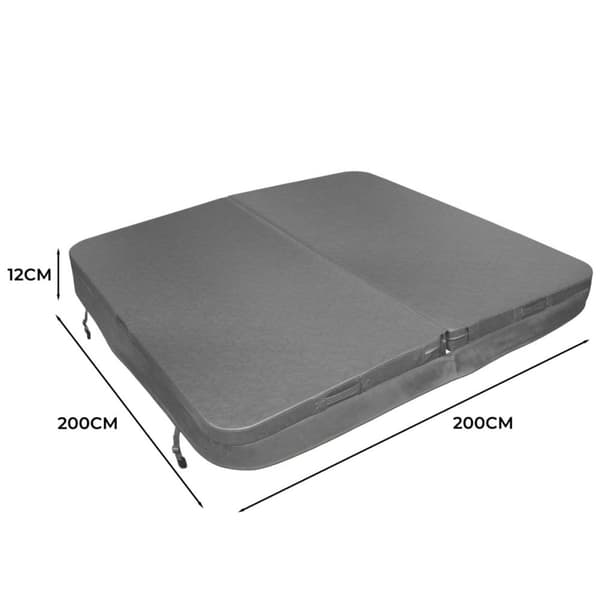 Lock för Spabad Termolock Jacuzzi Fyrkantigt Hårt Skydd Vädertåligt PVC-läder Isolerande EPS-skum UV-, Mögel- och Brandresistent Låsbart 6 Handtag