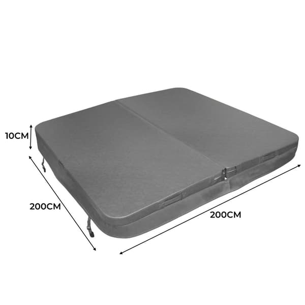 Lock för Spabad Termolock Jacuzzi Fyrkantigt Hårt Skydd Vädertåligt PVC-läder Isolerande EPS-skum UV-, Mögel- och Brandresistent Låsbart 6 Handtag