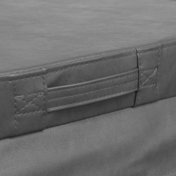 Hot Tub Cover Thermal Jacuzzi Square Hard Protection Weather Resistant PVC Leather Insulating EPS Foam UV, Mold and Fire Resistant Lockable 6 Handles