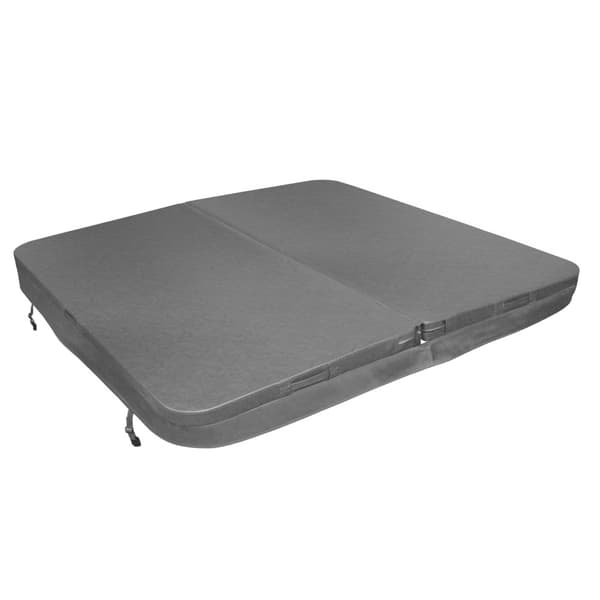 Hot Tub Cover Thermal Jacuzzi Square Hard Protection Weather Resistant PVC Leather Insulating EPS Foam UV, Mold and Fire Resistant Lockable 6 Handles