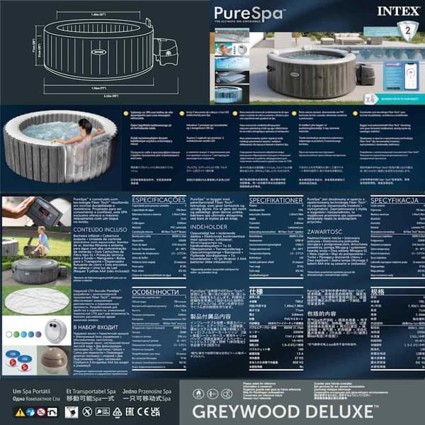 INTEX Spabad Greywood DELUXE 196 cm