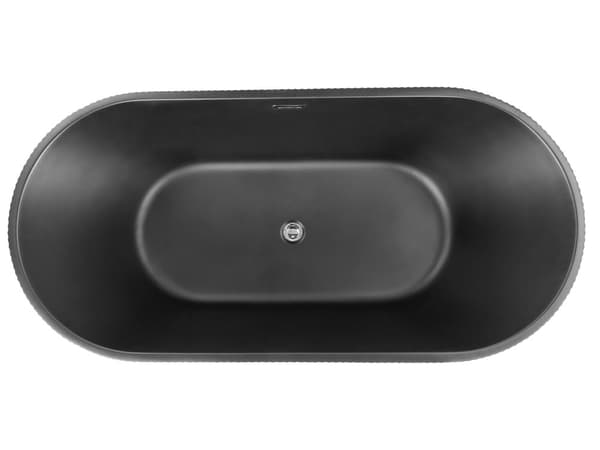 Fristående badkar Matt svart akryl 169 x 80 cm Oval form Räfflad yta Modern stil Badrum