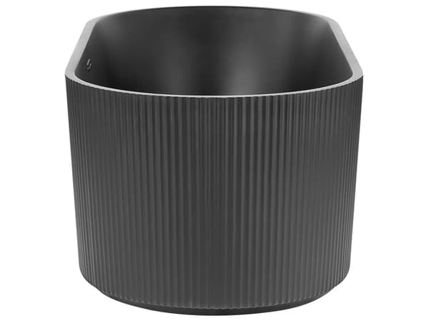 Fristående badkar Matt svart akryl 169 x 80 cm Oval form Räfflad yta Modern stil Badrum