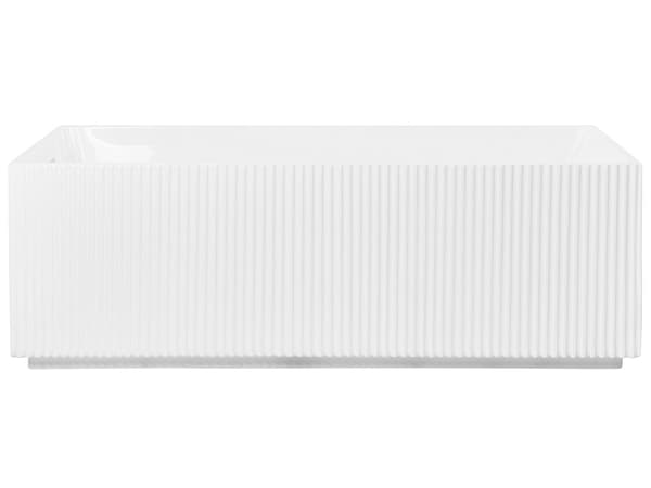 Rektangulärt vägghängt badkar Matt vit akryl 170 x 80 cm Räfflad yta Modern stil Badrum