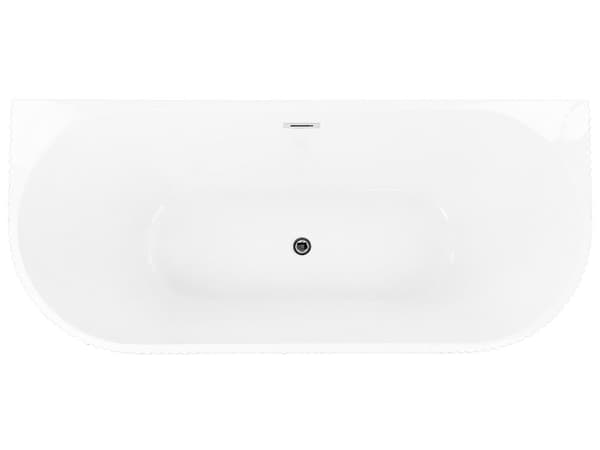 Ovalt vägghängt badkar Matt vit akryl 171 x 90 cm Räfflad yta Modern stil Badrum