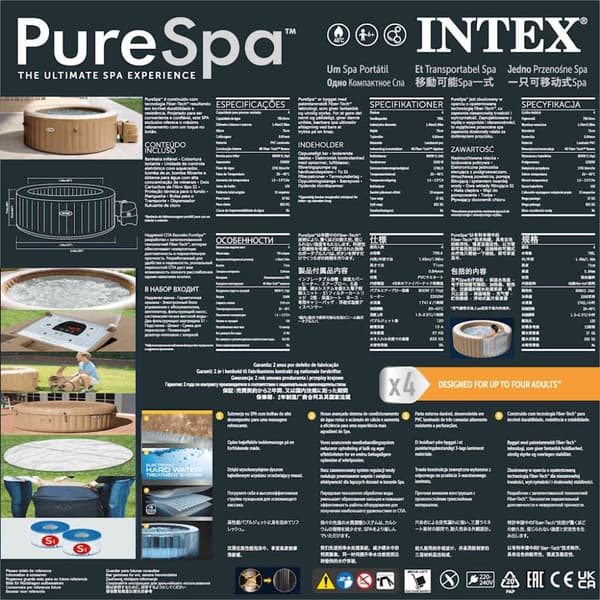INTEX spabad med massagefunktion PureSpa 196x71 cm rund