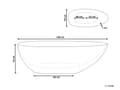 Miniatyrbild 3 av 10: Fristående badkar Transparent Röd Solid yta 169 x 78 cm Oval Enkel Modern Design