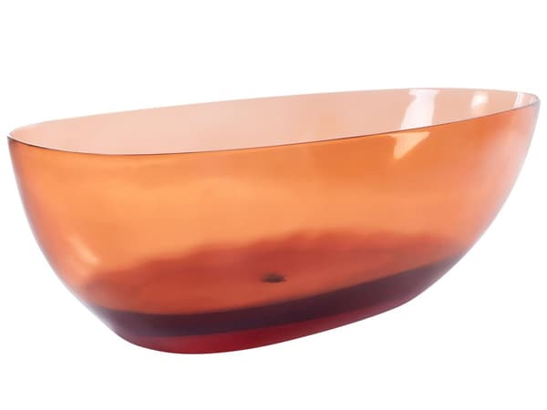 Fristående badkar Transparent Röd Solid yta 169 x 78 cm Oval Enkel Modern Design