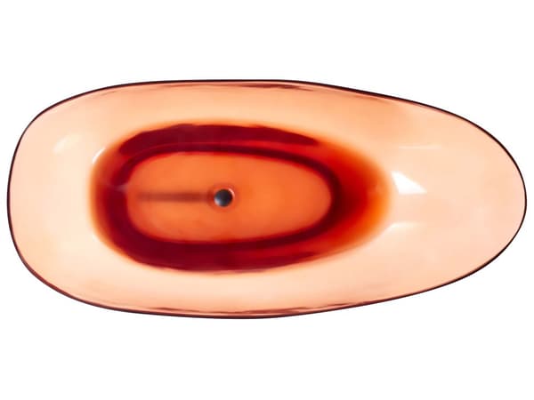 Fristående badkar Transparent Röd Solid yta 169 x 78 cm Oval Enkel Modern Design