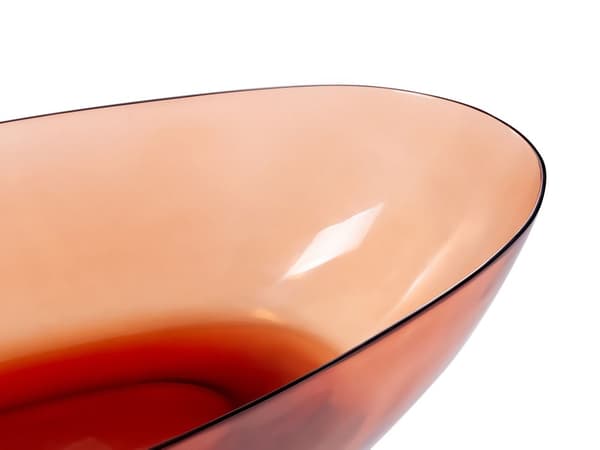 Fristående badkar Transparent Röd Solid yta 169 x 78 cm Oval Enkel Modern Design