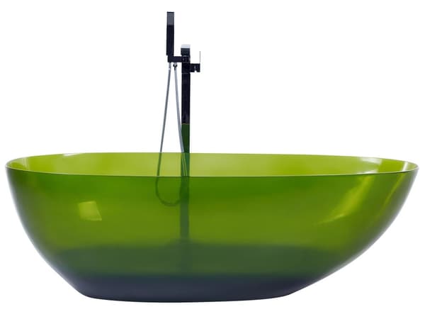 Fristående badkar Transparent Grön Solid yta 169 x 78 cm Oval Enkel Modern Design