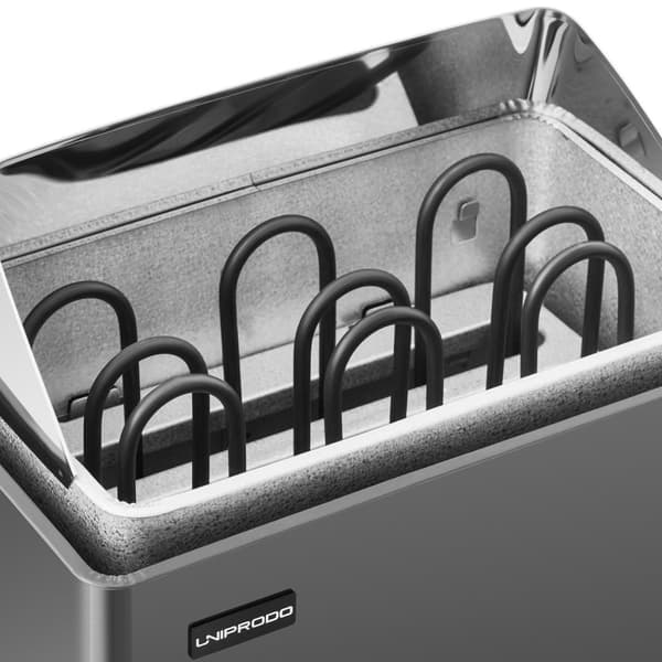 Elektrisk saunavarmer 3-6 m3 op til 110C 400 V 4,5 kW sort og sølv