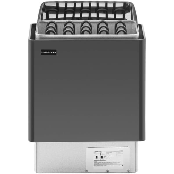 Elektrisk saunavarmer 8-12 m3 op til 110C 400 V 8 kW sort og sølv