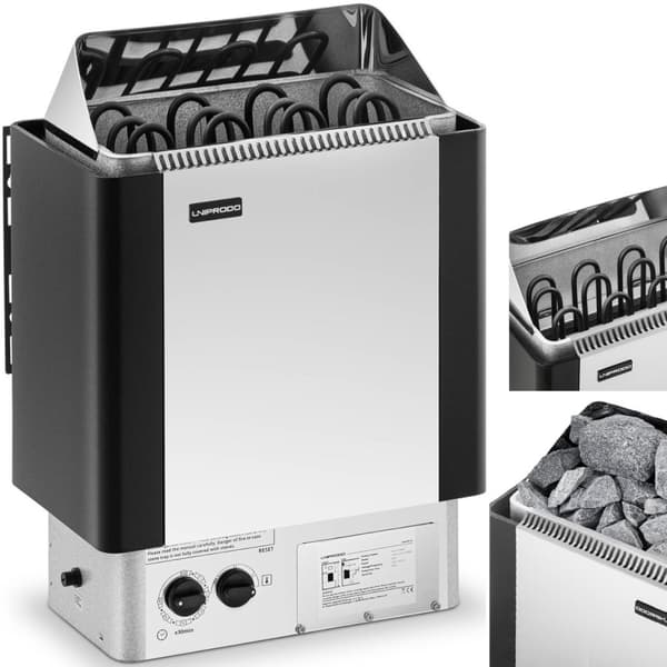 Elektrisk saunavarmer med indbygget styring 5-9 m3 op til 110C 400 V 6 kW